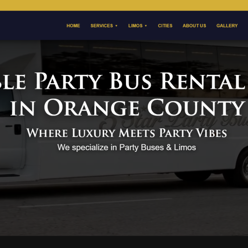 5 star party bus rental